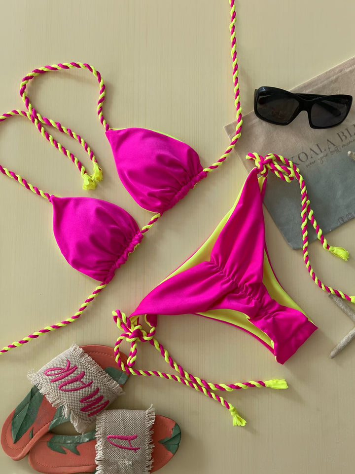 Tulum Fucsia Reversible Bikini Set